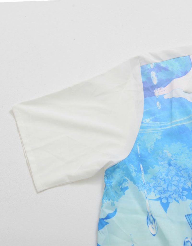 新品未開封　『ililil/イルイルイル』雨と紫陽花と少女 開襟シャツ ililil【イルイルイル】雨と紫陽花と少女 開襟シャツ/全1色