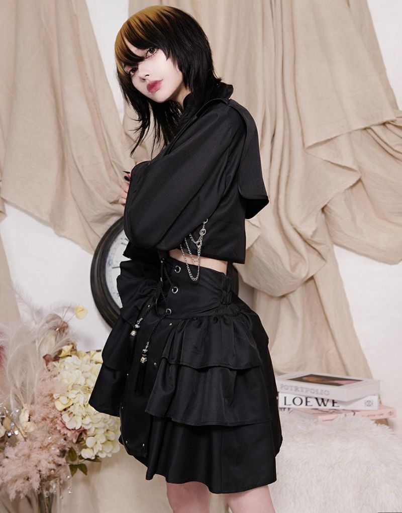 ぱんclane新品未使用チャイナディテール　セットアップ チャイナ服 ホワイト レースミニ丈パンツセットアップ