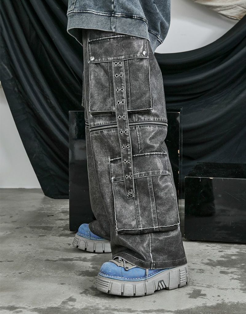 ililil【イルイルイル】2way gimmick synthetic leather cargo pants