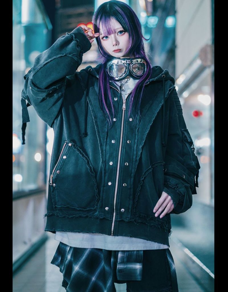 ililil 堕天使ちゃんパーカー レフレム ililil パーカー 「ililil/イルイルイル」黒翼の堕天使に転生