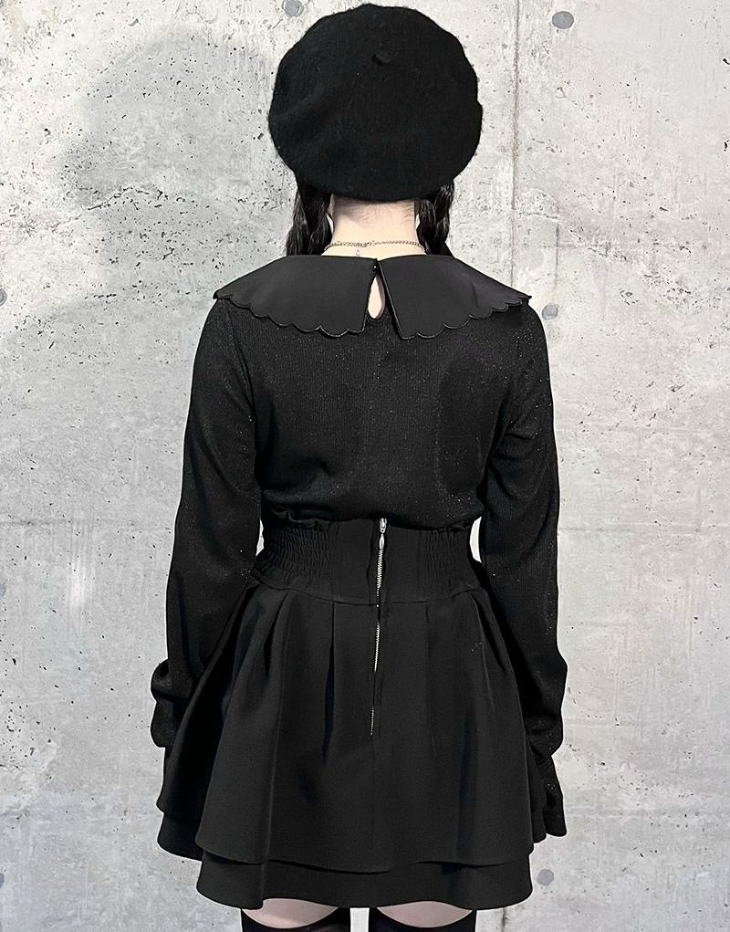 liliylulu様 LIZ LISA Doll Knit Zip Hoodie Black Shibuya109 Gal GYARU