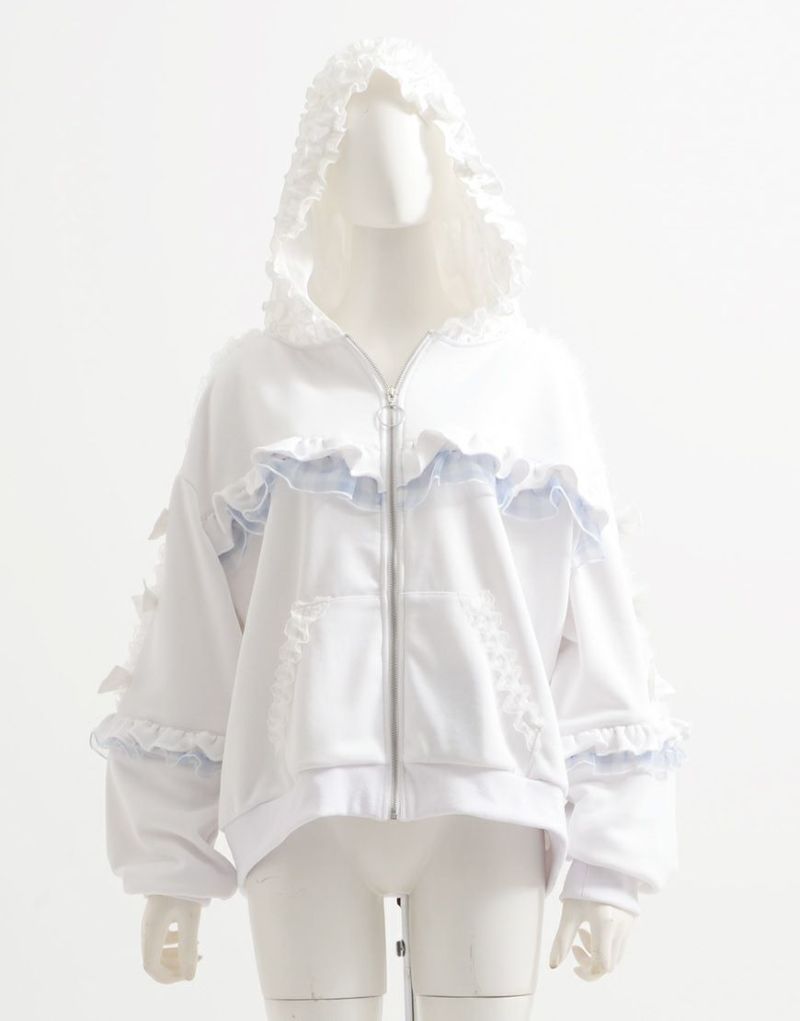 ililil イルイルイル フリルパーカー ililil【イルイルイル】生クリームフリルのバブみ全開パーカー/全2色