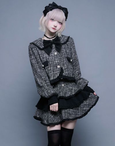 ililil【イルイルイル】令嬢地雷ちゃんツイードセーラーセットアップ/全1色