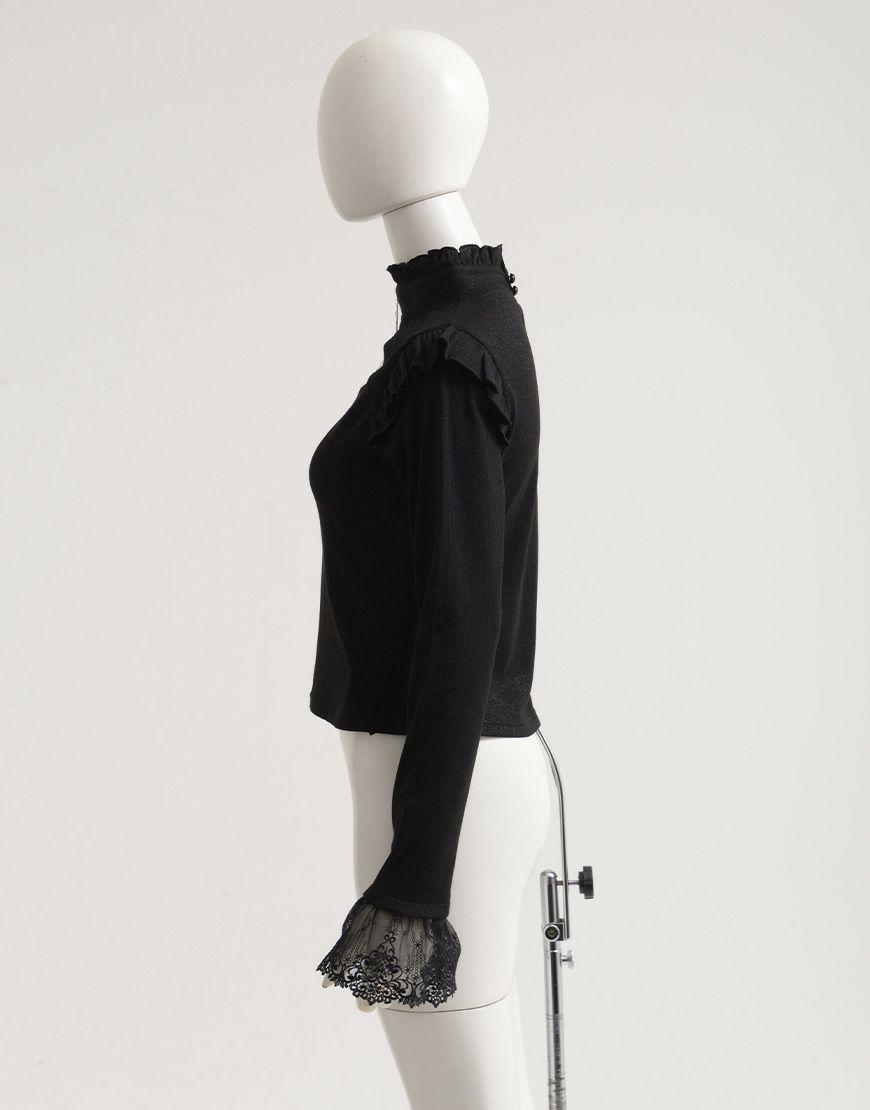 ililil【イルイルイル】地雷ちゃんの覗かせクロスリブカットソー/全1色